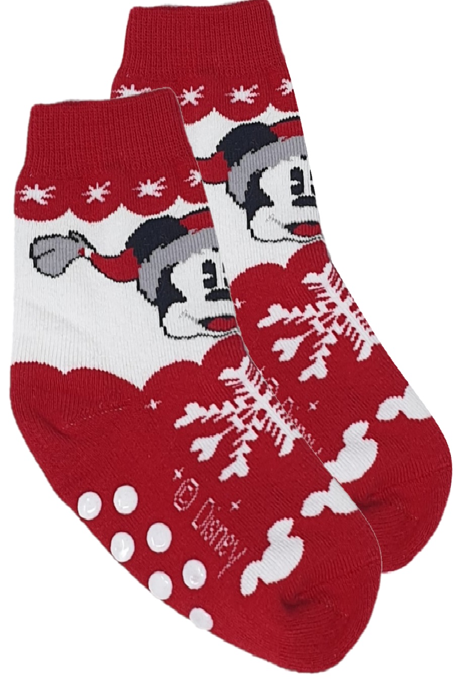 Calzini Antiscivolo Natale Mickey Mouse DISNEY Topolino in Spugna 2 Paia 31/34 - Mic0674