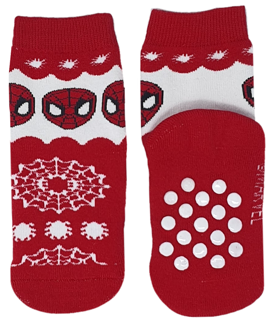 Calzini Antiscivolo Natale Spiderman MARVEL in Spugna 2 Paia 23/26 - Spm0675