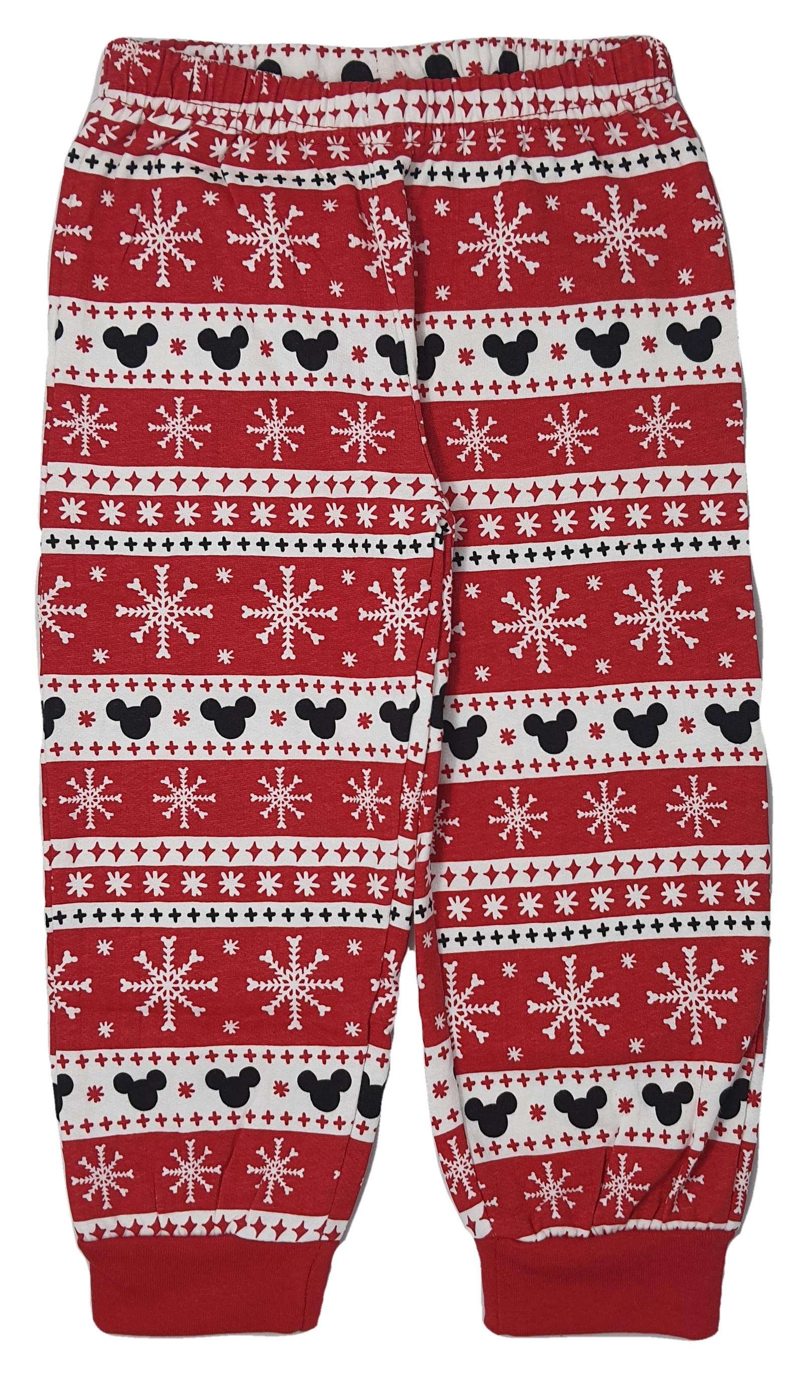 Pigiama Natalizio Mickey Mouse DISNEY Topolino T-Shirt Pantalone 100% Cotone Felpato - Mic0678/2