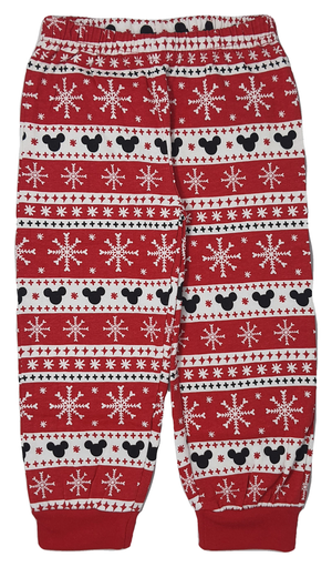 Pigiama Natalizio Mickey Mouse DISNEY Topolino T-Shirt Pantalone 100% Cotone Felpato - Mic0678/2