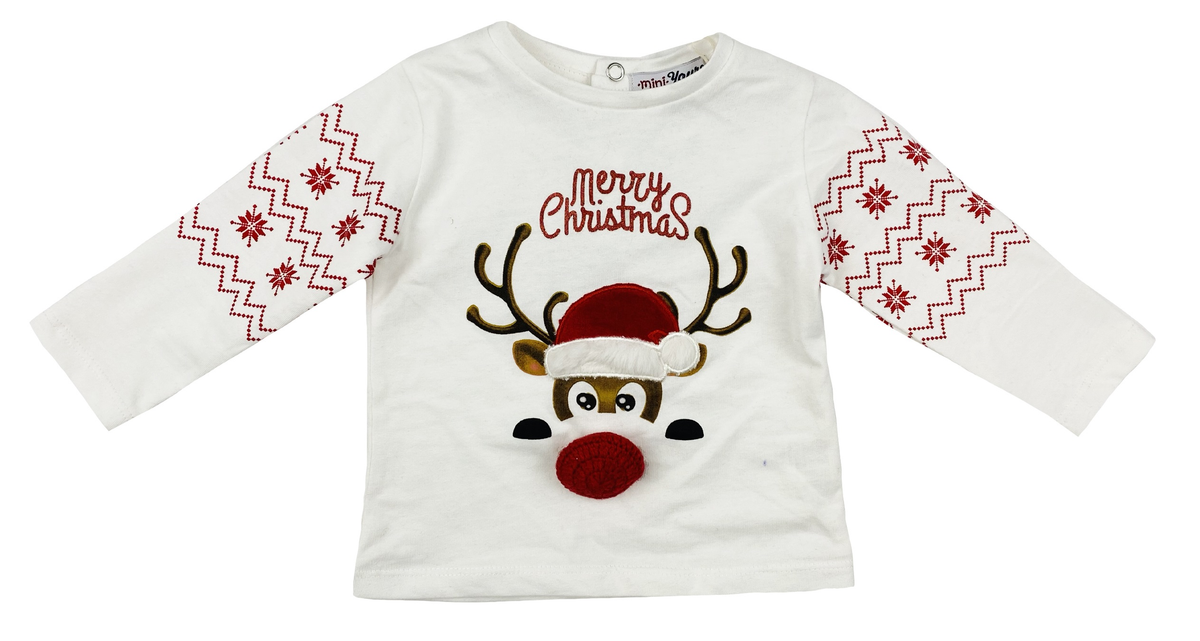 T-Shirt Natalizia M.l. Maglietta Yours Culla Neonata Bambina 100% Co - Y7373