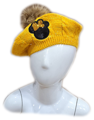 Cappello Invernale Minnie Mouse DISNEY Modello Basco Bambina Sun City - Vh4061senape