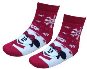 Calzini Antiscivolo Natale Minnie Mouse DISNEY in Spugna Bambini - Min0676