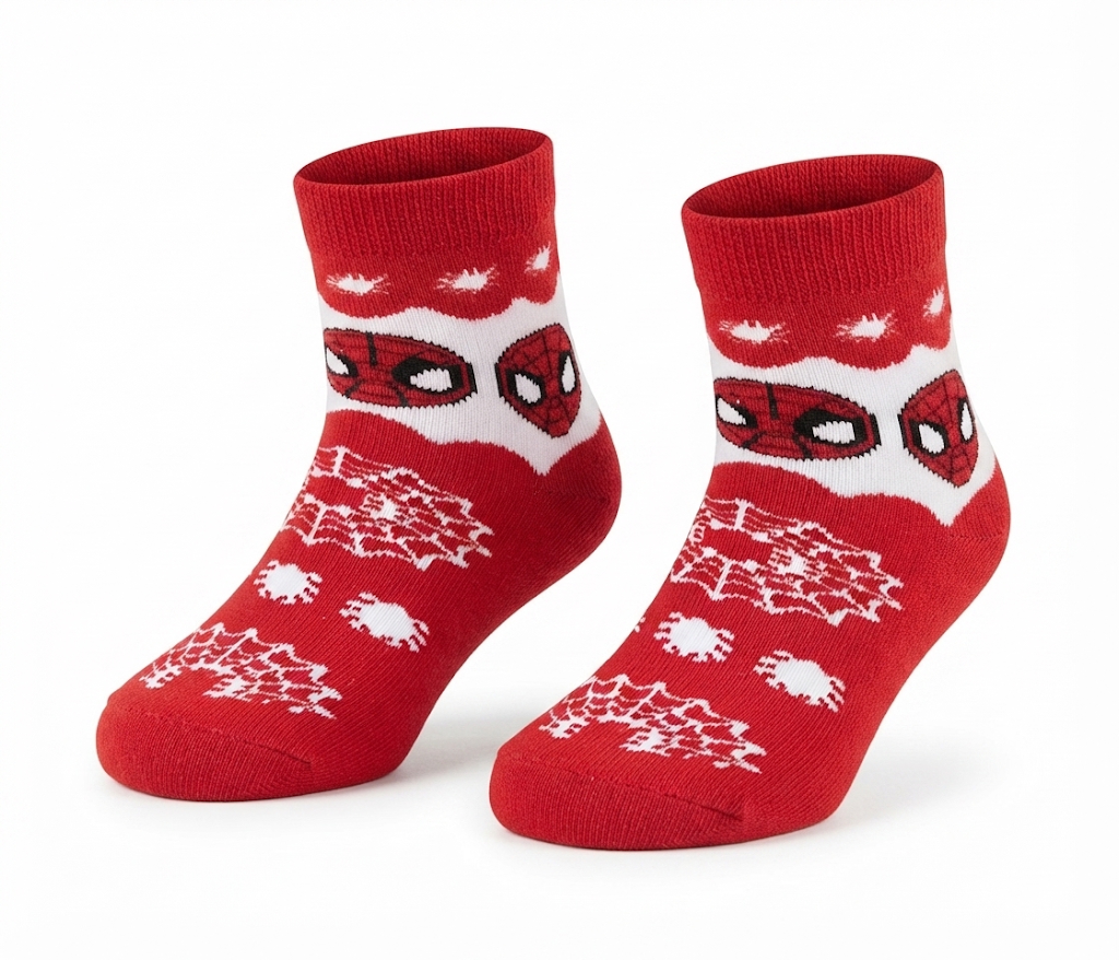 Calzini Antiscivolo Natale Spiderman MARVEL in Spugna 2 Paia 31/34 - Spm0675