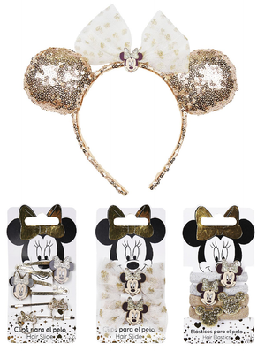 Set Accessori per Capelli Minnie Mouse DISNEY 4 Pezzi Cerchietto Mollette Codini
