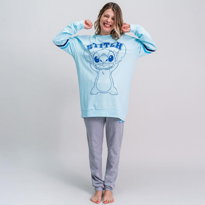 Pigiama Invernale Stitch DISNEY Lilo & Stitch 100% Cotone Jersey Adulto - 0345