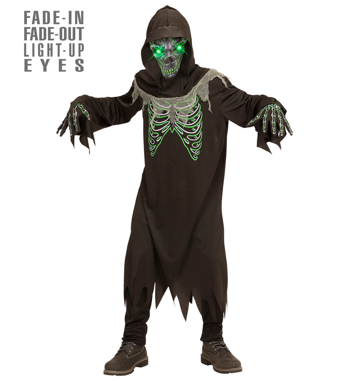 Costume Vestito Abito Travestimento Carnevale Halloween Grim Reaper Bambino - 0789