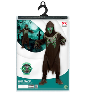 Costume Vestito Abito Travestimento Carnevale Halloween Grim Reaper Bambino - 0789