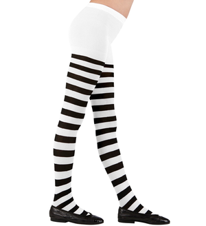 Calze Collant Rigate Bianco/nero 70 Den Accessori Travestimento Halloween Cosplay - 0122