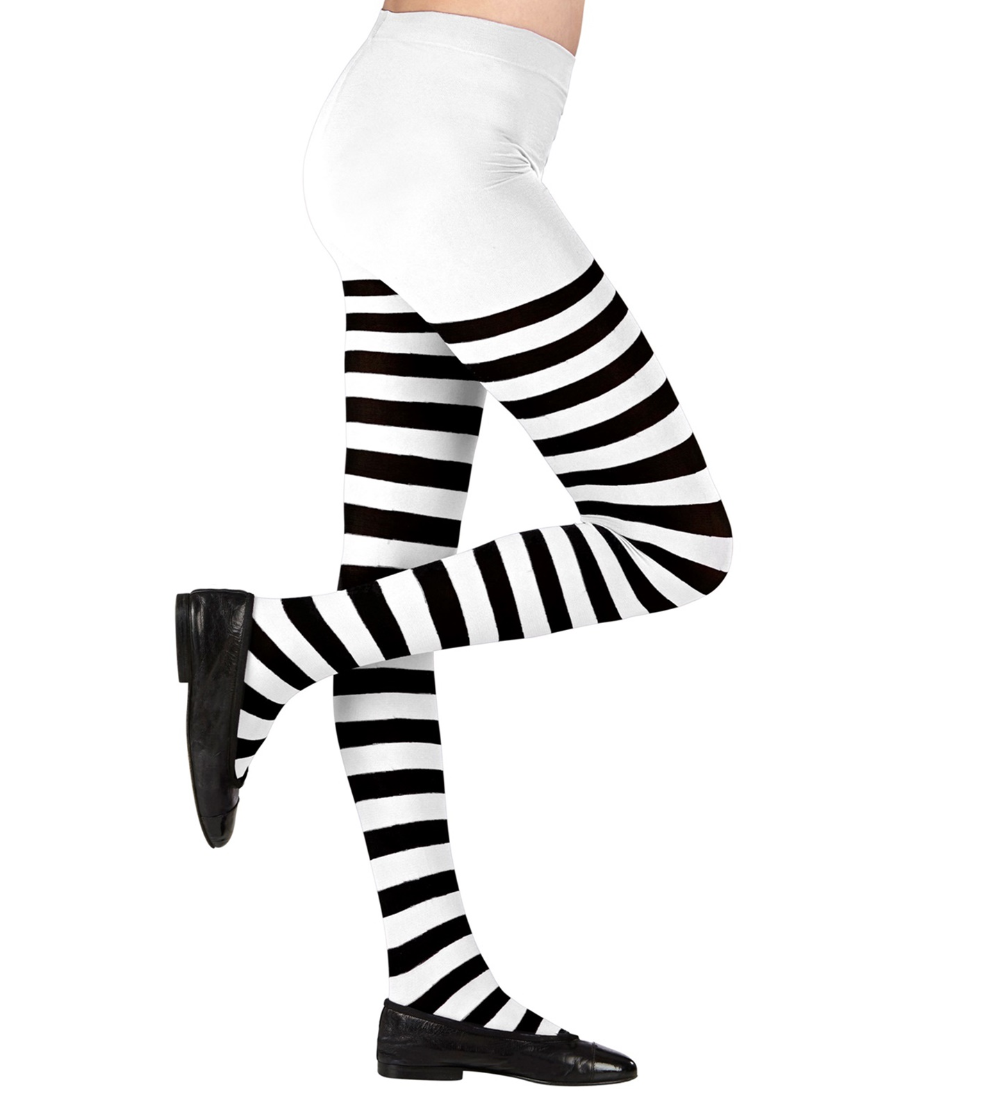 Calze Collant Rigate Bianco/nero 70 Den Accessori Travestimento Halloween Cosplay - 0122