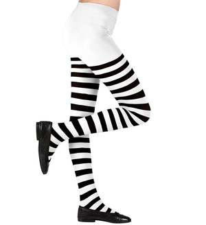 Calze Collant Rigate Bianco/nero 70 Den Accessori Travestimento Halloween Cosplay - 0122
