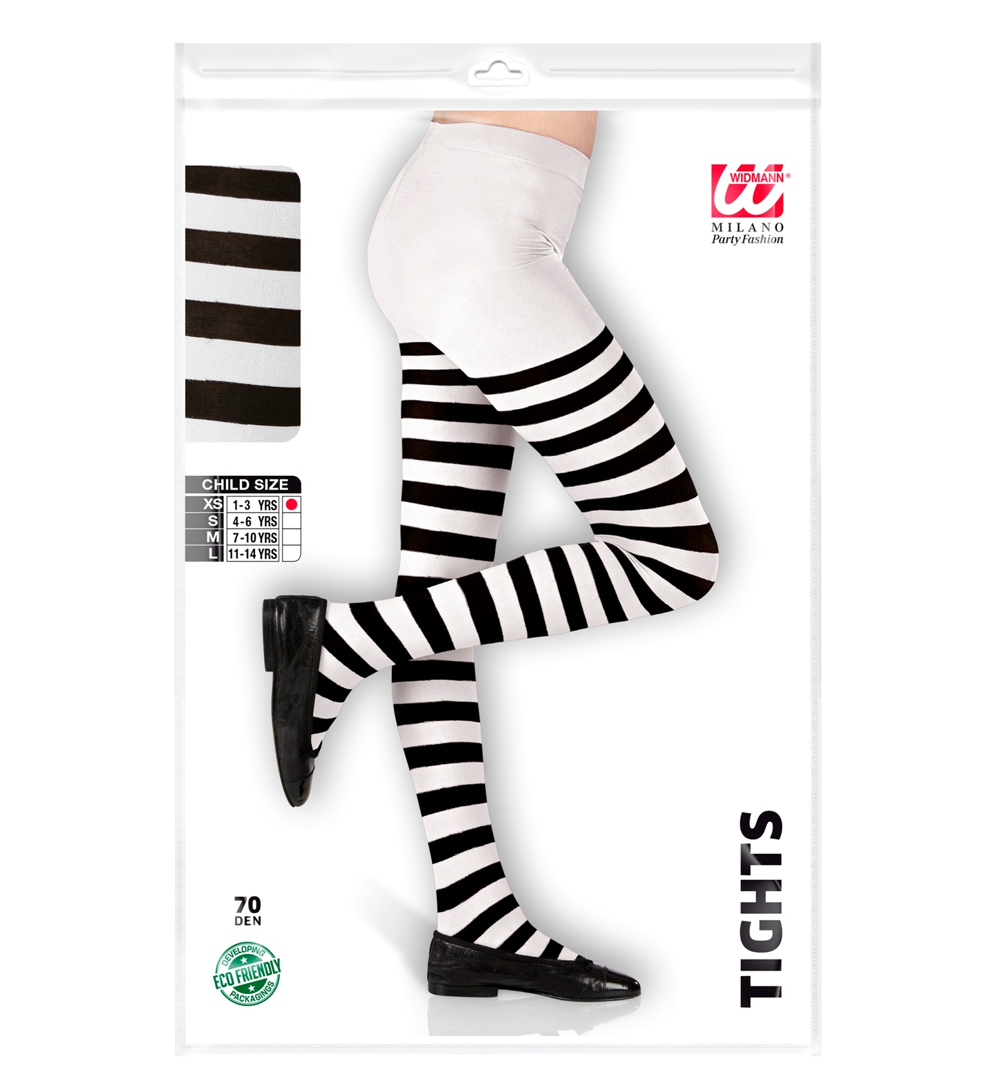 Calze Collant Rigate Bianco/nero 70 Den Accessori Travestimento Halloween Cosplay - 0122