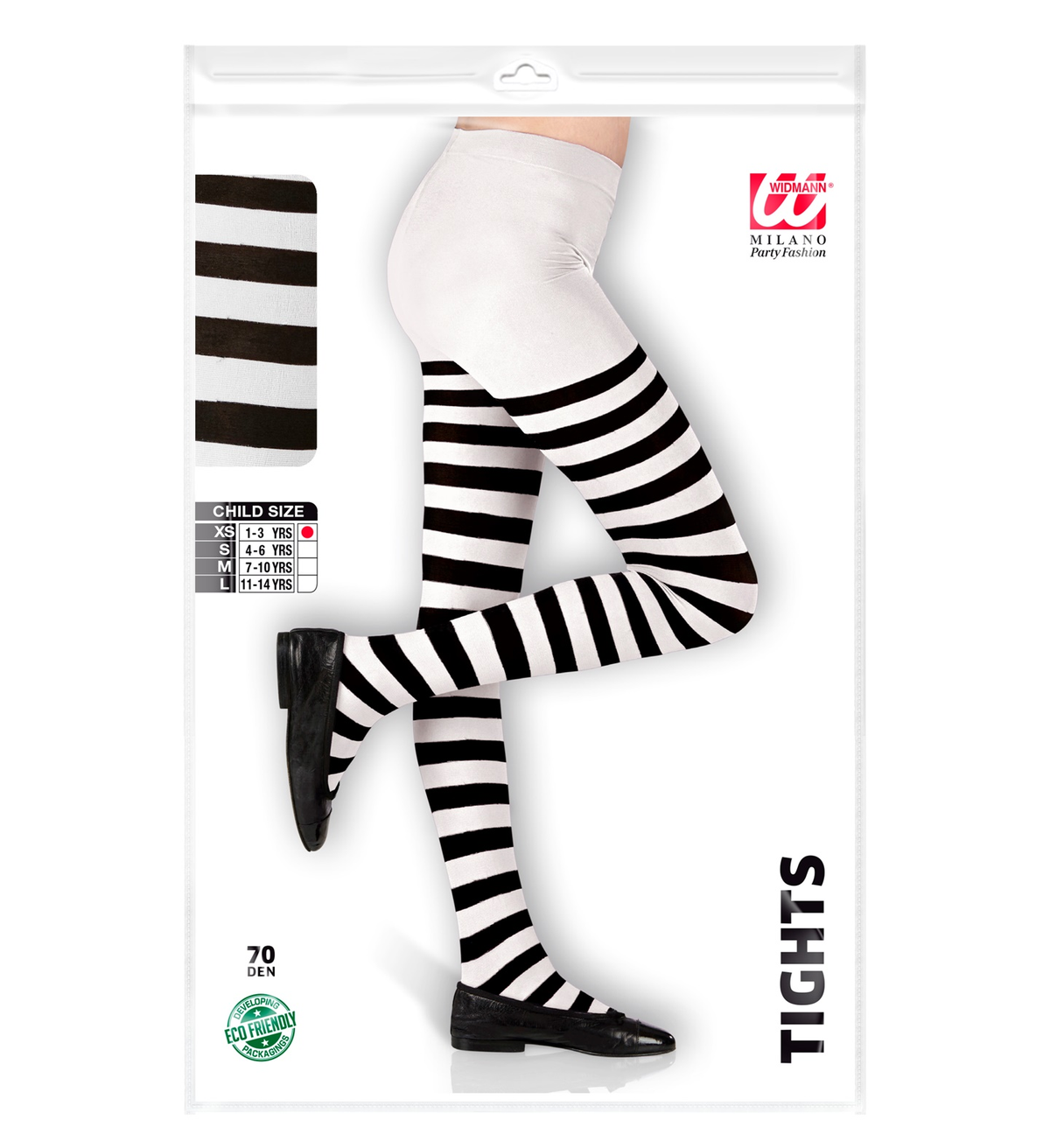 Calze Collant Rigate Bianco/nero 70 Den Accessori Travestimento Halloween Cosplay - 0122