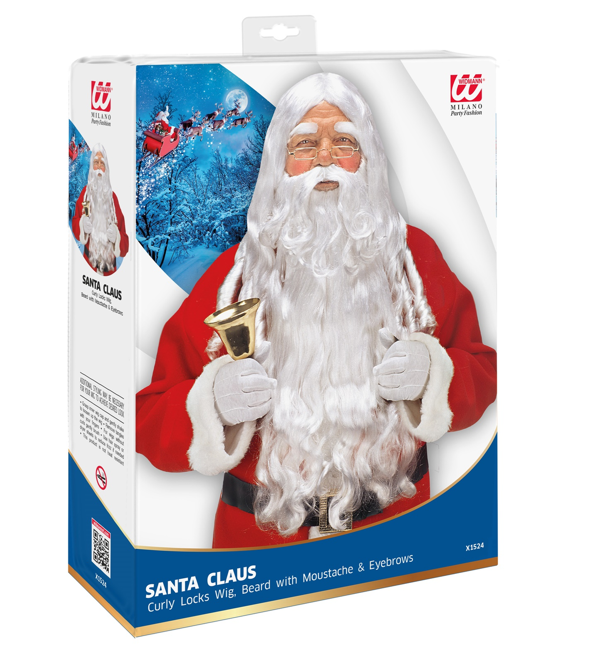 Parrucca Babbo Natale Barba, Baffi e Sopracciglia Articolo Travestimento Natalizio
