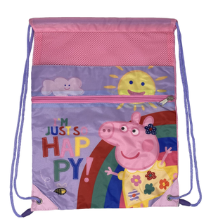 Sacca Peppa Pig con Chiusura a Coulisse Tasca Frontale Borsa Tempo Libero Palestra Cm. 40x30 - Pp17079