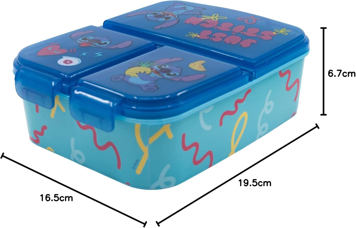Portamerenda Multiscomparto Stitch DISNEY Porta Pranzo Scuola Tempo Libero - St75020