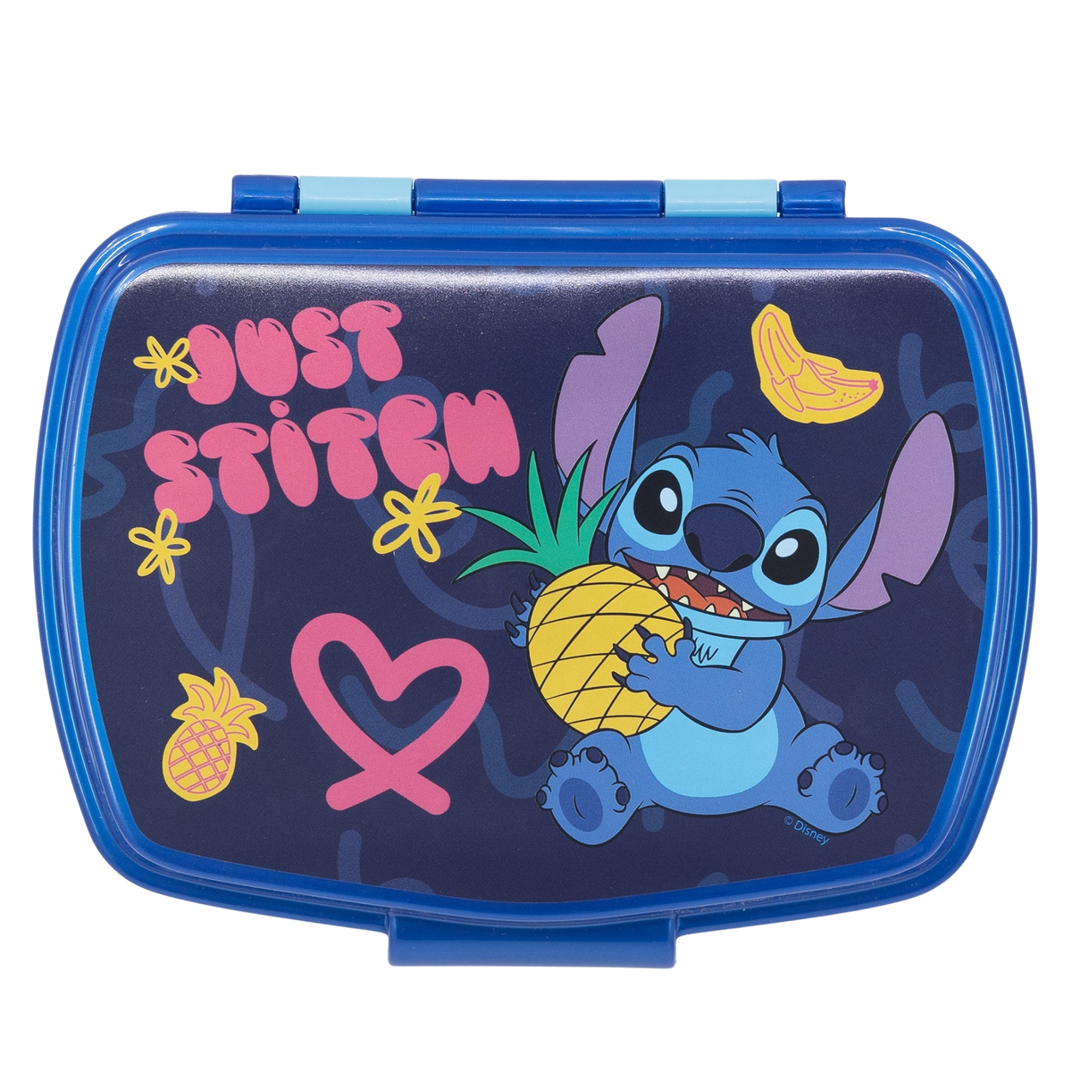 Set Bicchiere con Cannuccia e Portamerenda Stitch DISNEY 2 Pezzi in Plastica Riutilizzabile Bpa Free