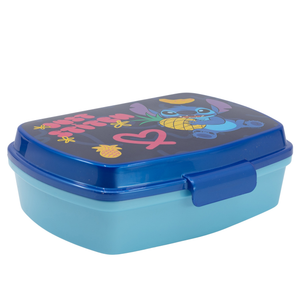 Set Bicchiere con Cannuccia e Portamerenda Stitch DISNEY 2 Pezzi in Plastica Riutilizzabile Bpa Free