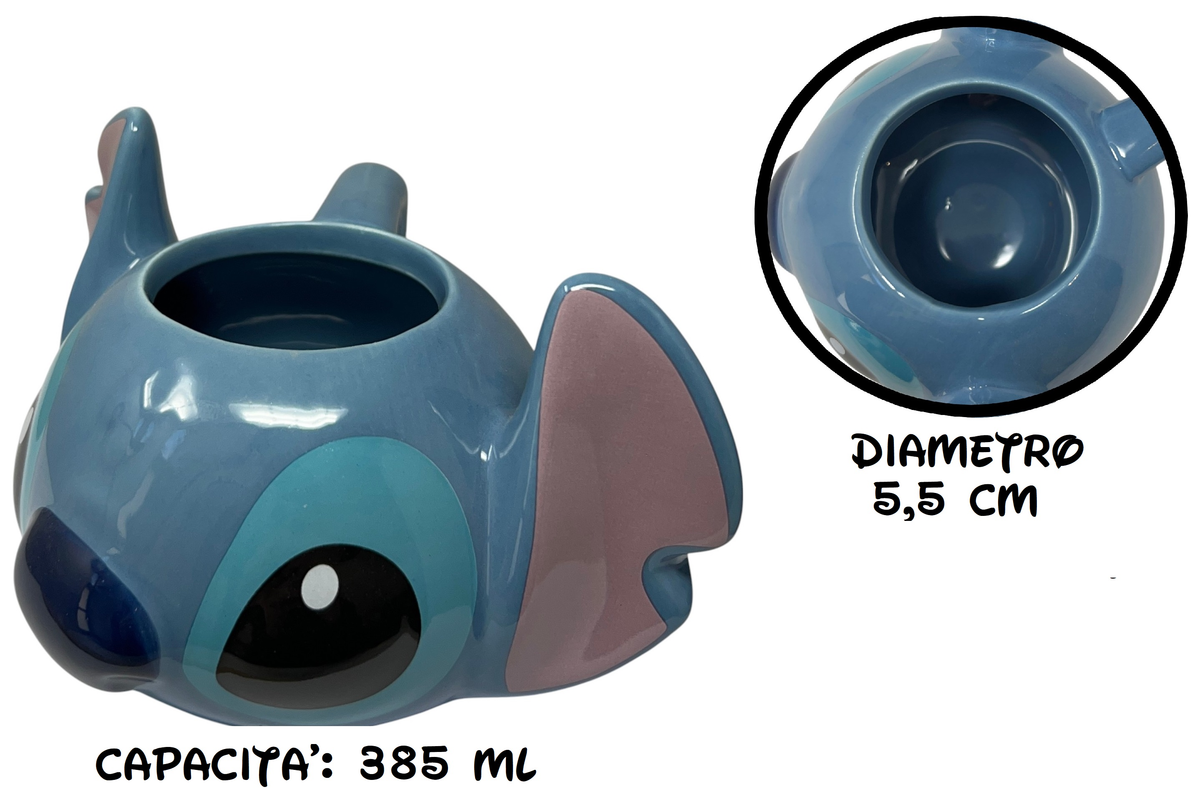 Tazza 3d Stitch DISNEY in Ceramica 385 Ml in Confezione - Stt78907