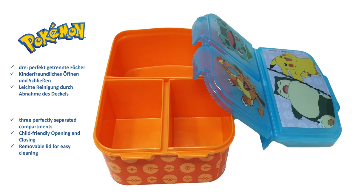 Portamerenda Multiscomparto Pokémon Porta Pranzo Scuola Tempo Libero - St08020