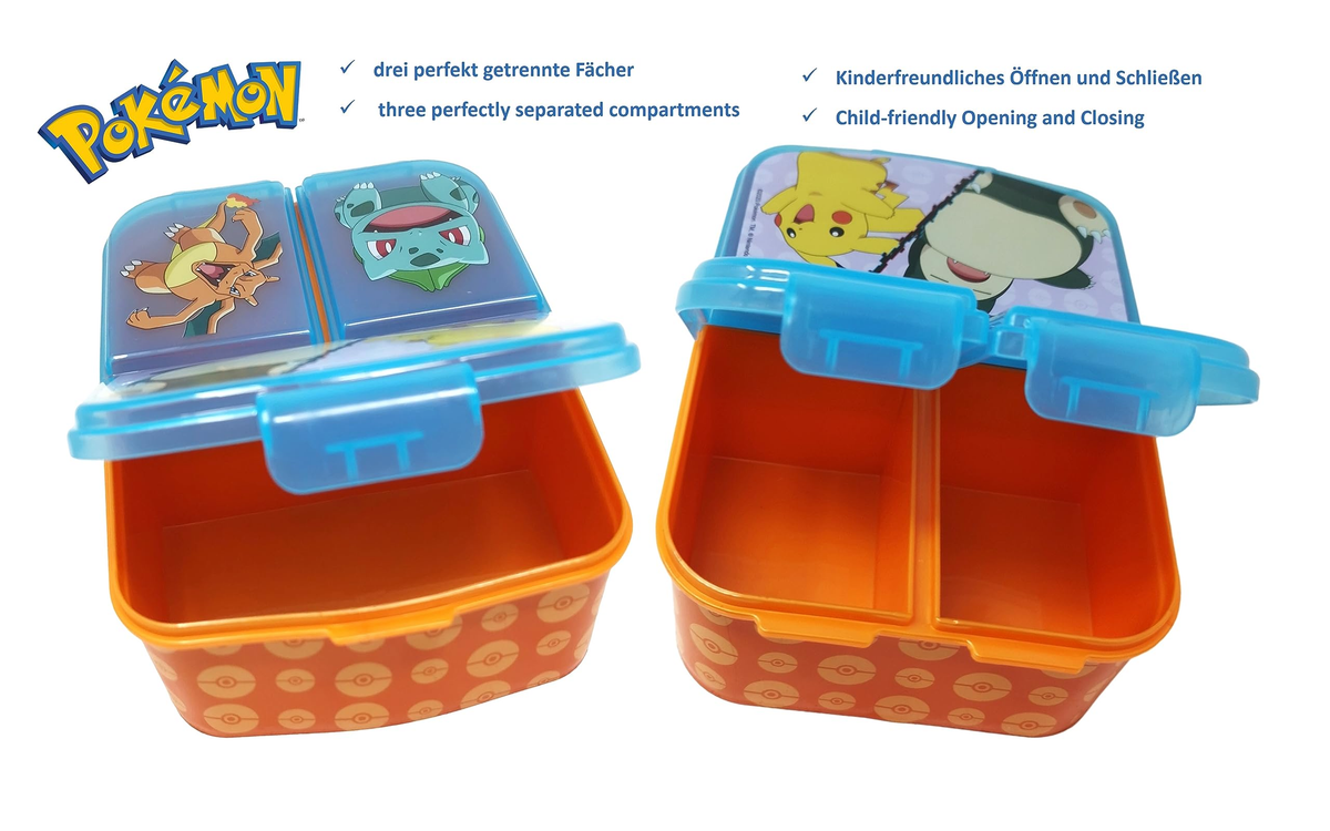 Portamerenda Multiscomparto Pokémon Porta Pranzo Scuola Tempo Libero - St08020