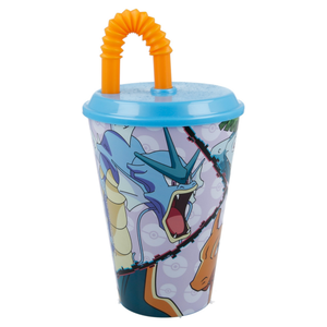 Bicchiere con Cannuccia Pokémon Semirigida Ml.430 - St08030