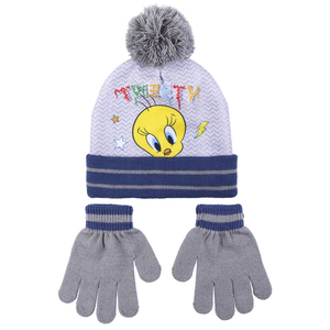 Cappello Invernale con Pon Pon e Guanti Titti Looney Tunes Taglia Unica - 9620