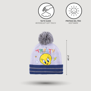 Cappello Invernale con Pon Pon e Guanti Titti Looney Tunes Taglia Unica - 9620