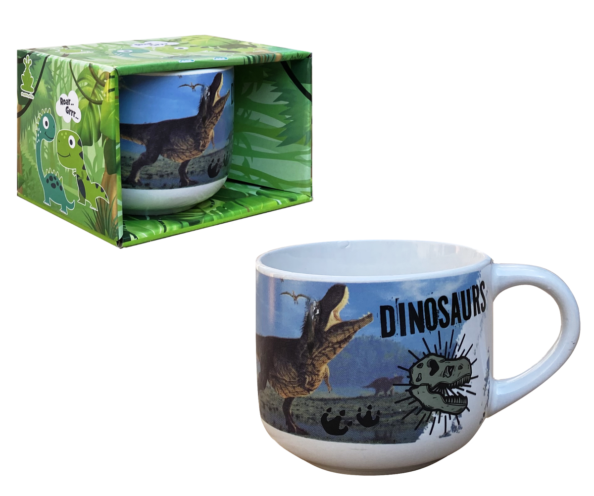 Tazza Larga Jumbo Dinosauri in Ceramica 380 Ml Confezione Regalo -  X05570mc