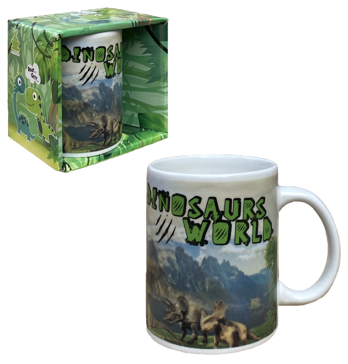 Tazza Mug Dinosauri in Ceramica 350 Ml Confezione Regalo - X05571mc