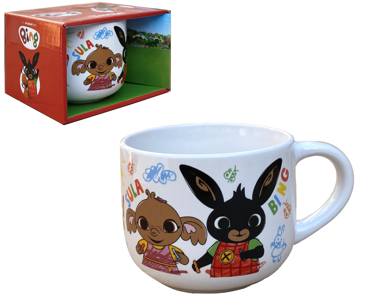 Tazza Larga Jumbo Bing e Sula in Ceramica 380 Ml Confezione Regalo -  Q05555mc