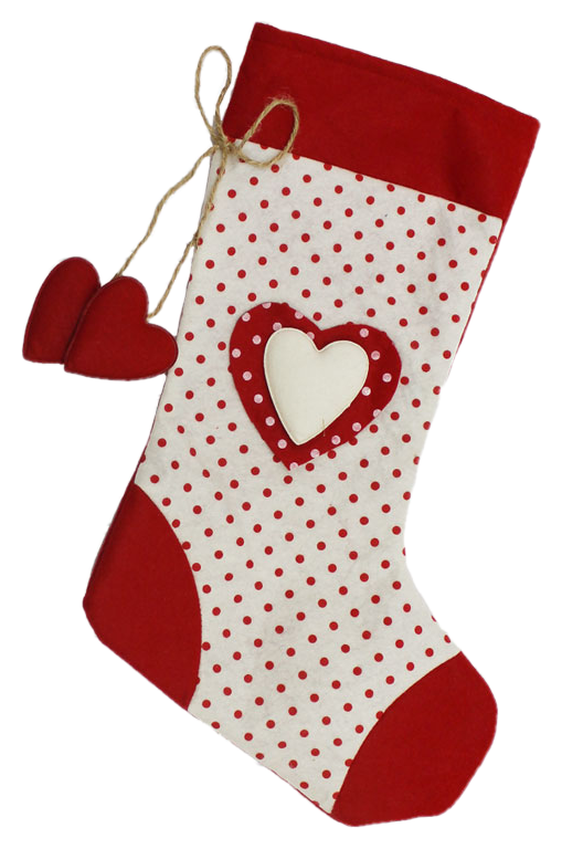 Calza Della Befana a Pois con Cuori 42 CM in Pannolenci Dolci Regali Caramelle - 80842/1