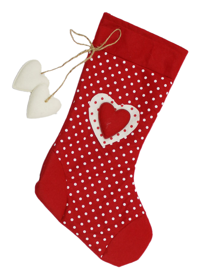 Calza Della Befana a Pois con Cuori 42 CM in Pannolenci Dolci Regali Caramelle - 80842/2
