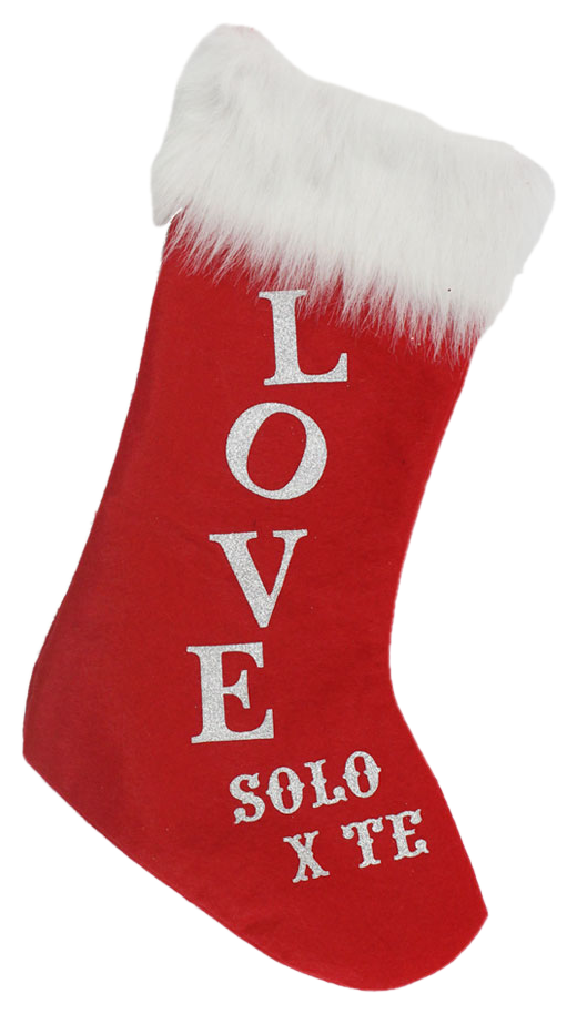 Calza Della Befana "love - Solo per Te" 45 CM in Pannolenci Pelliccia Dolci Regali Caramelle - 94533/1