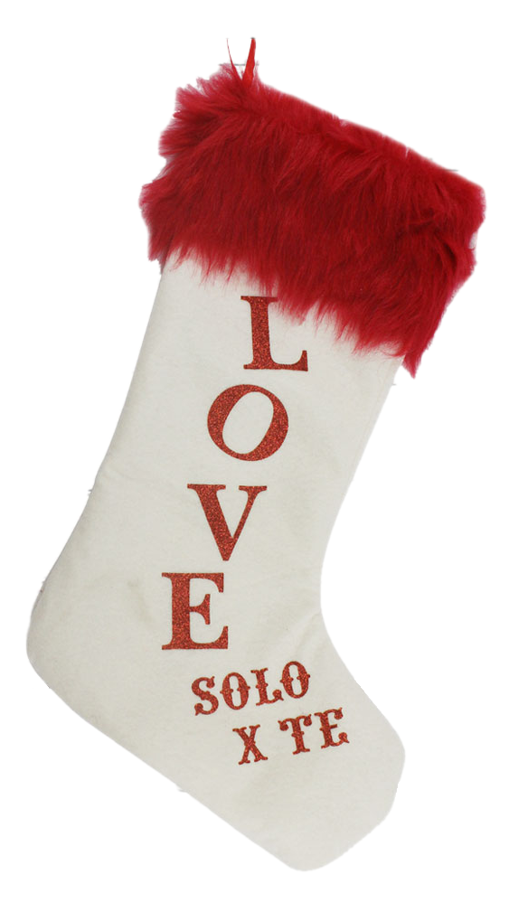 Calza Della Befana "love - Solo per Te" 45 CM in Pannolenci Pelliccia Dolci Regali Caramelle - 94533/2