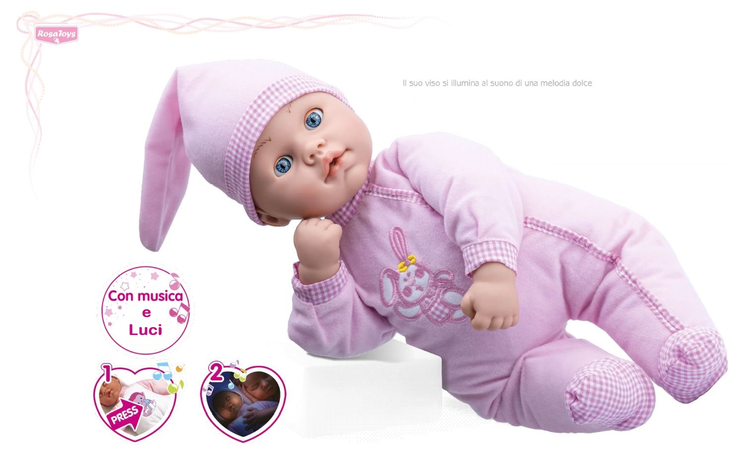 Bambola con Luci e Suoni Rauber 40 CM Accessori in Scatola - 3912