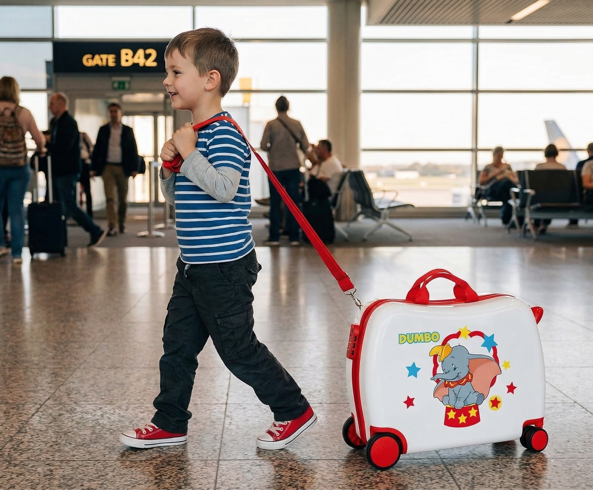 Trolley da Viaggio Dumbo DISNEY in ABS Valigia Cavalcabile Bagaglio 50x38x20 CM - 4759825