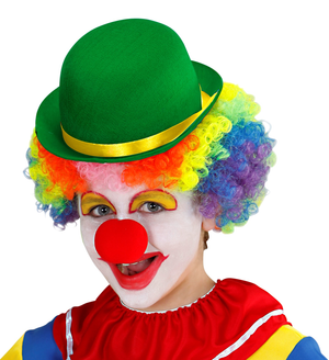 Bombetta Verde Clown Cappello in Feltro Accessri Abito Vestito Carnevale Bambino - 32634