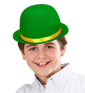 Bombetta Verde Clown Cappello in Feltro Accessri Abito Vestito Carnevale Bambino - 32634