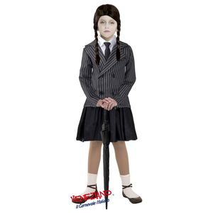Costume Vestito Travestimento Abito Carnevale Ragazza Triste a Scuola (mercoledì) - 88611