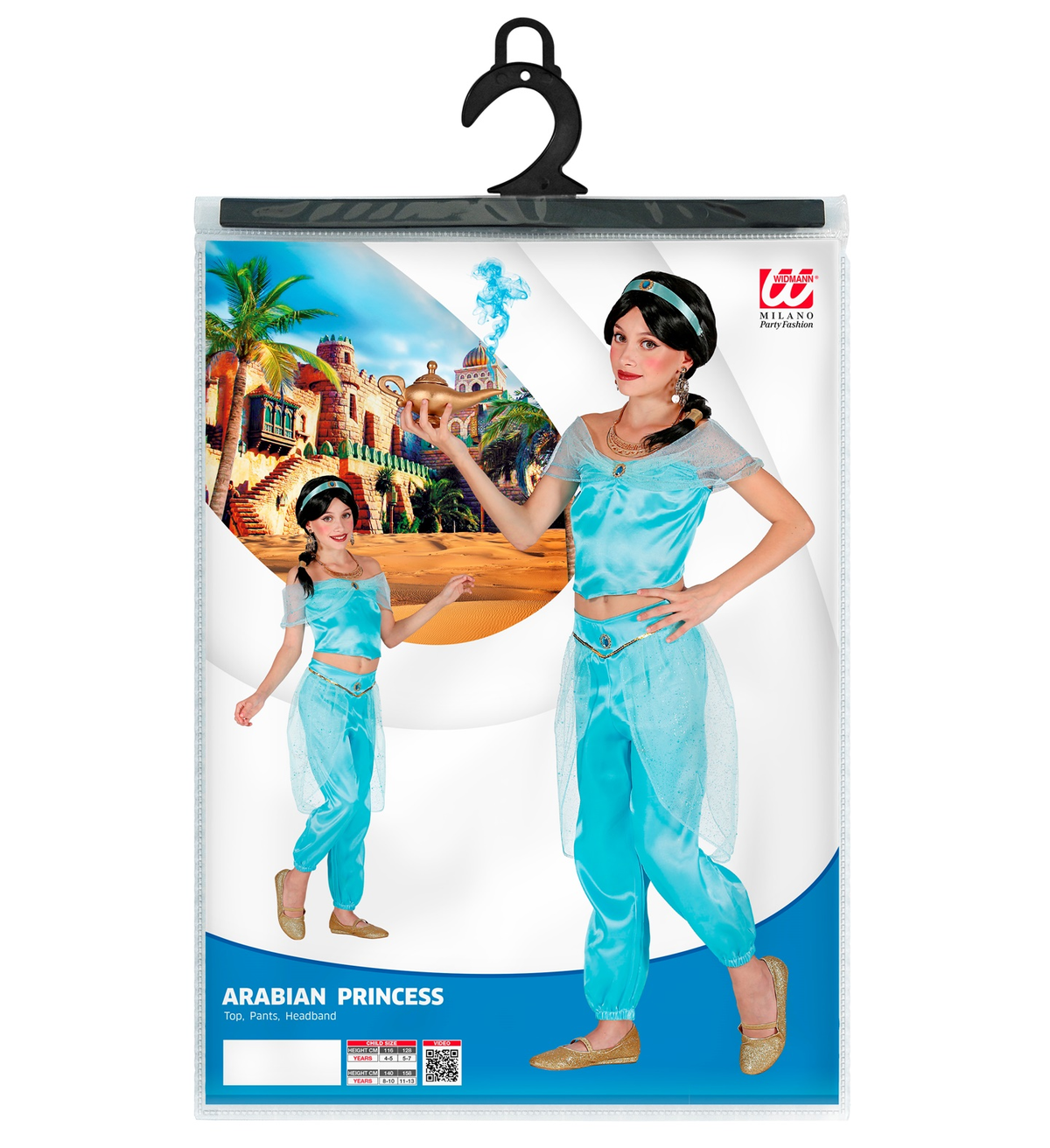 Costume Carnevale Jasmine Principessa Araba Bambina Abito Travestimento - 0988