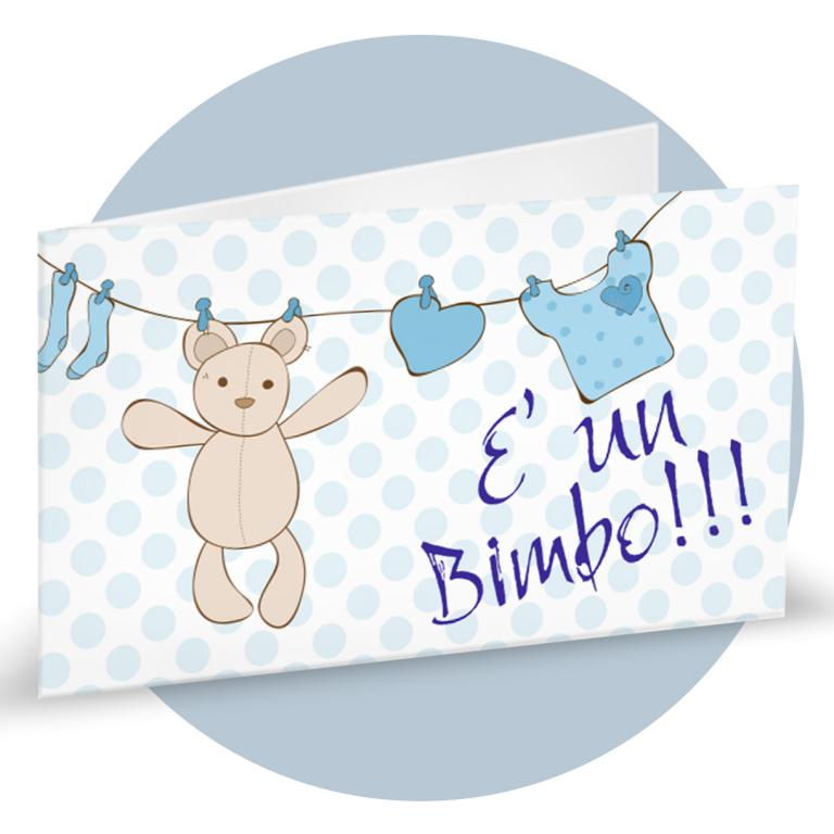 Biglietti per Bomboniere Nascita Panni Stesi Celeste 20 Pezzi Personalizzabili - Bff2092