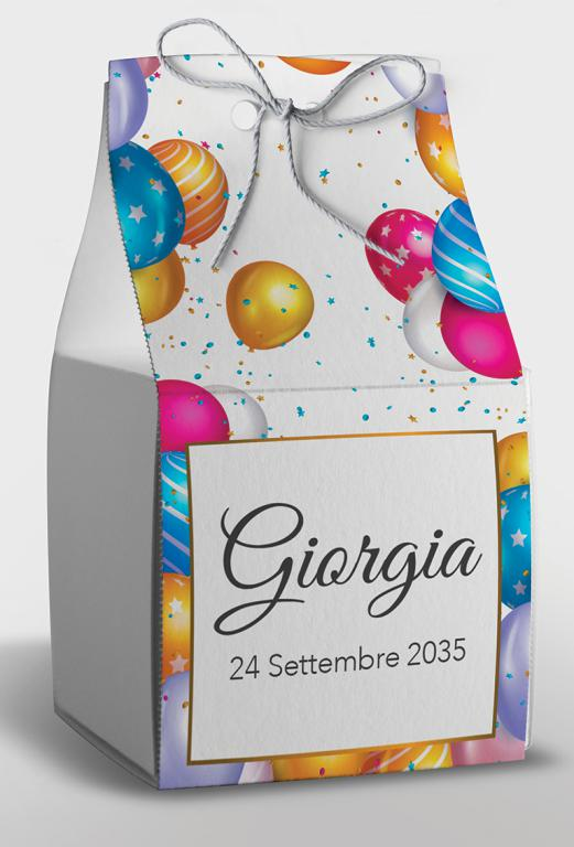 Bomboniera Astuccio con Stampa Personalizzata 4 Pezzi Palloncini Feste - Feb5007