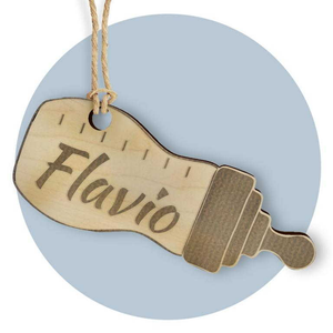 Tag in Legno per Bomboniere Biberon Segnaposto Etichetta Personalizzabile per Feste e Cerimonie - Tlf0012
