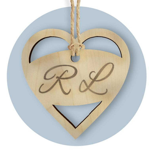 Tag in Legno per Bomboniere Cuore Segnaposto Etichetta Personalizzabile per Feste e Cerimonie - Tlf0015