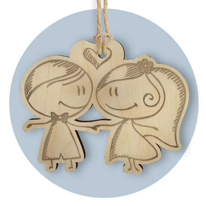 Tag in Legno per Bomboniere Sposini Segnaposto Etichetta Personalizzabile per Feste e Cerimonie - Tlf0016