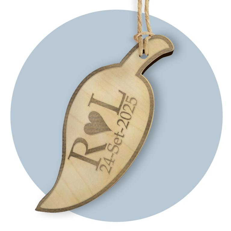 Tag in Legno per Bomboniere Foglia Segnaposto Etichetta Personalizzabile per Feste e Cerimonie - Tlf0018