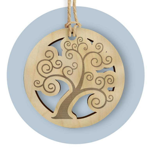 Tag in Legno per Bomboniere Tondo Albero Della Vita Segnaposto Etichetta Personalizzabile per Feste e Cerimonie - Tlf0021