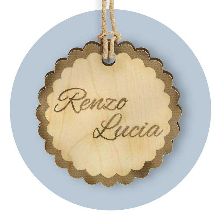 Tag in Legno per Bomboniere Fiore Segnaposto Etichetta Personalizzabile per Feste e Cerimonie - Tlf0022
