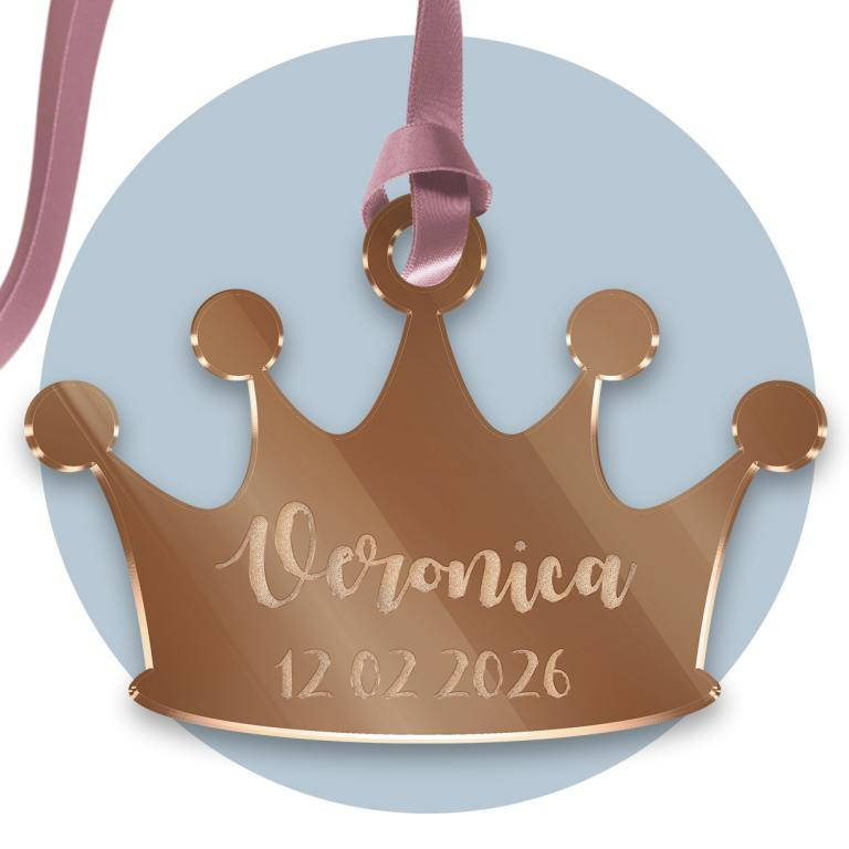Tag in Plexiglass per Bomboniere Corona Segnaposto Etichetta Personalizzabile per Feste e Cerimonie - Tagplex3